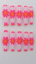 Load image into Gallery viewer, Press-on Nails NEON FLOWERS
